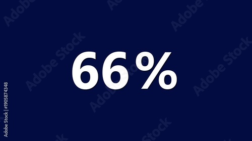 Large White 66 Percent Sign on Dark Blue Background Statistics Infographic sixty-six percent percentage