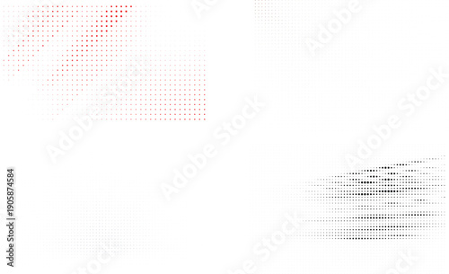 Abstract blur with red stripe and gray shape on white background creating a soft and ambiguous visual effect