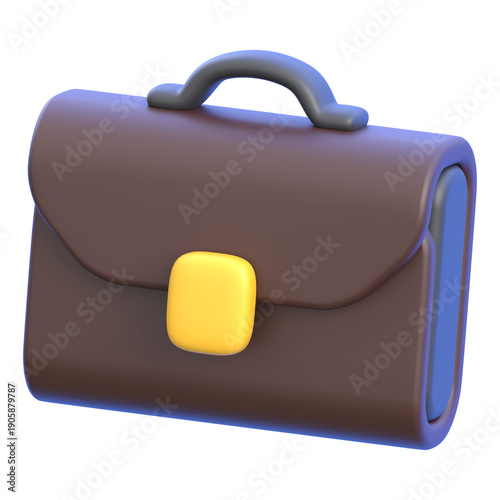 Professional business portfolio concept document case with handle 3D icon