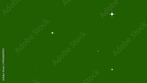 Fast twinkling stars animation with white cartoon doodle sparkles glowing light  shimmering particles seamless 4K loop green screen background magic glitter overlay effect video