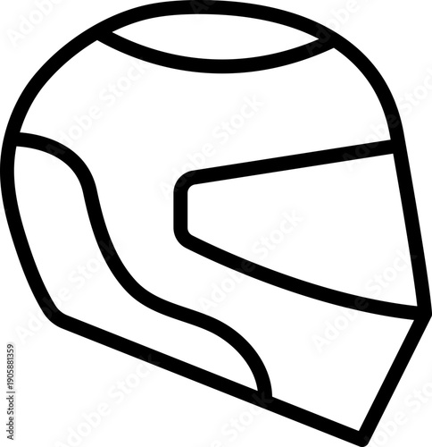 Racing Helmet Safety line Icon, Motorsport Helmet Symbol, Race Driver Helmet Illustration