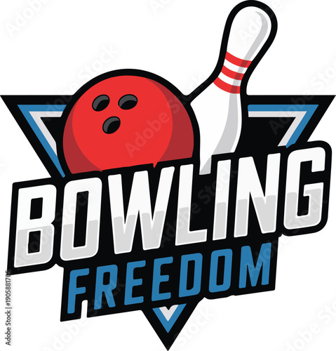 Bowling Freedom Sports Club Logo, Art & Illustration