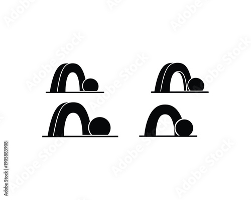 Four ornate crosses on a white background