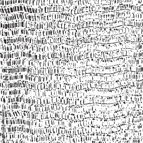 Worn down wallpaper pattern design. Broken plaster and grunge damask effect. Distressed overlay texture design. Vector illustration. Eps10.
