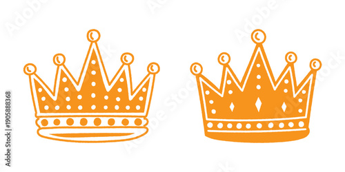 Royal crown illustration set with ornamental jewel details representing luxury, monarchy and winner concept