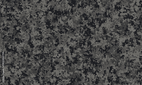 Abstract grayscale digital camouflage pattern. Seamless texture ideal for backgrounds, apparel design, military themes, or urban style projects.