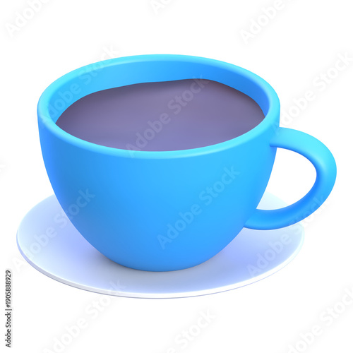 Winter beverage concept coffee with saucer 3D icon