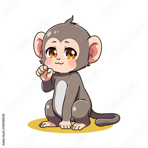 Cute Macaque Clipart 02