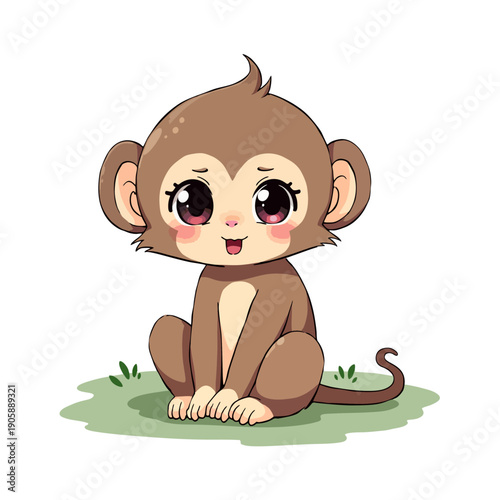 Cute Macaque Clipart 03