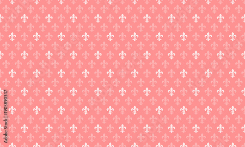Elegant blush pink seamless pattern featuring delicate fleurdelis motifs.  Perfect for feminine designs, website backgrounds, or textile prints.