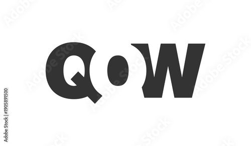 QOW logo design. Initial letter Q O W bold font style for tech startups, consulting, corporate branding. Creative company name, headlines typography identity, trendy logotype.