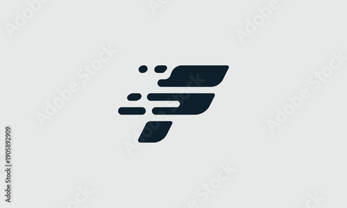 Modern abstract letter F logo with dynamic motion lines. Stylish abstract logo with dynamic lines conveying motion and energy.