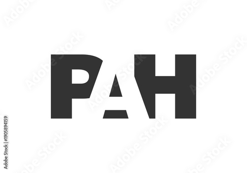 PAH logo design. Initial letter P A H bold font style for tech startups, consulting, corporate branding. Creative company name, headlines typography identity, trendy logotype.