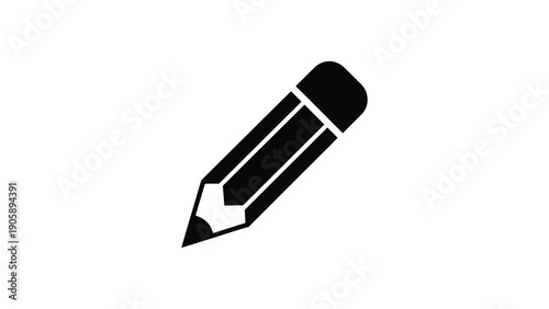 Pencil writing icon silhouette illustration representing editing drawing creativity education design and content creation concept