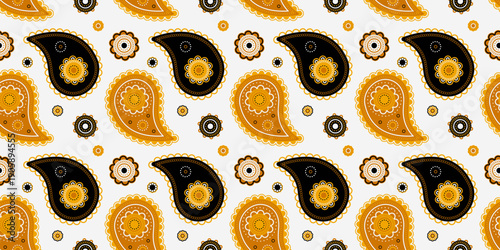 Elegant exotic with swatch tile. Mandala colours, feminine ethereal. Paisley simple as native sample.