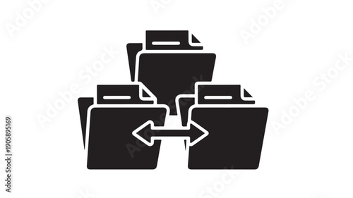 Vector Illustration Of File Transfer Between Folders For Data Management And Organization