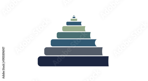 Stack of Books in Pyramid Shape.