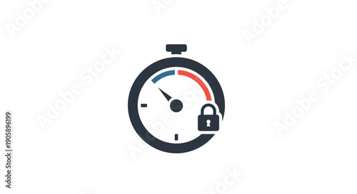 Stopwatch with lock symbol on face.