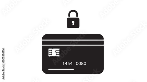 Secure Credit Card Vector Illustration With Lock For Online Payment Security Concept
