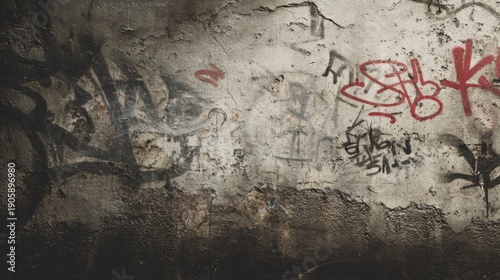 Wallpaper Mural Urban Grunge Wall with Graffiti Traces and Textures in Desaturated Colors for Artistic Backgrounds Torontodigital.ca