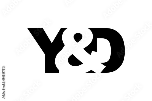 Free Download YD logo design in bold style. Black white identity symbol. Modern typography emblem. Corporate branding icon. - GFXLoad