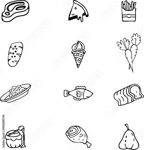 Food and drink concept illustration for restaurant, cafe, menu design, food delivery apps, and culinary content.