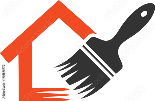 Home Painting and Renovation Logo Graphic, vector, illustration, silhouette.