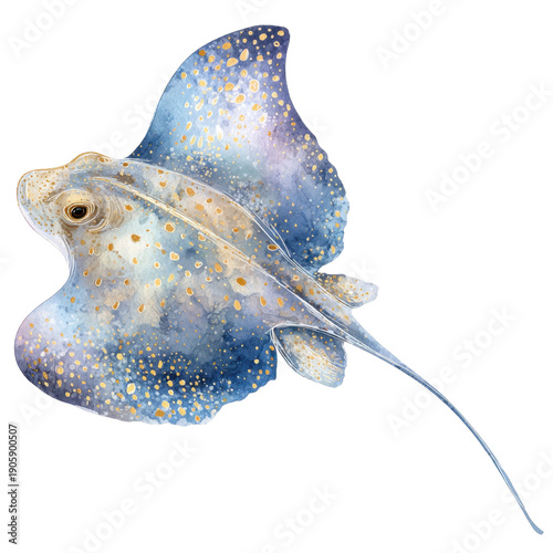 Colorful Stingray Illustration with Unique Patterns and Textures