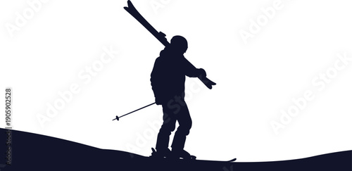 Winter olympics skier celebrates victory on snowy slope