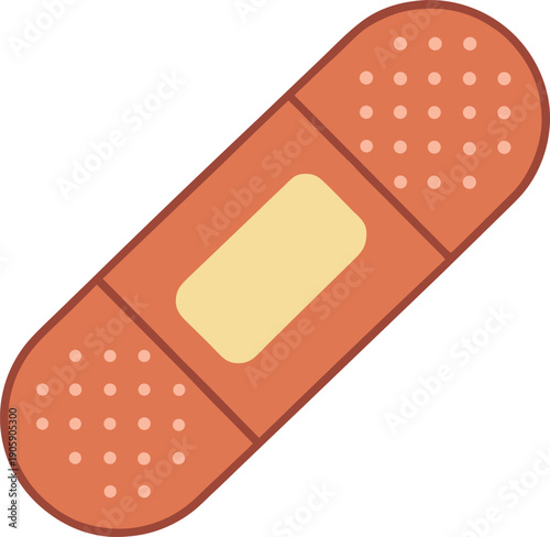 Cartoon adhesive bandage first aid medical illustration