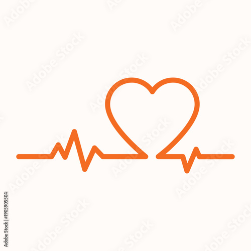 Cardiogram Heart Logo - Love, Life and Medical Awareness Symbol