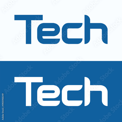 Tech Wordmark Logo - Modern Technology and Digital Brand Identity