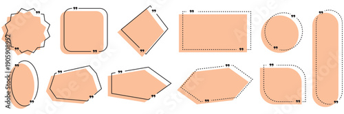 Quote box frame, big set. Quote box icon. Texting quote boxes. eps10