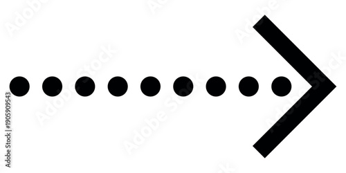 Arrow Direction Concept with Dotted Line Path Showing Forward Movement Progress Navigation Flow Guidance and Next Step Symbol for Interface Design Instruction Signs and User Experience Graphics