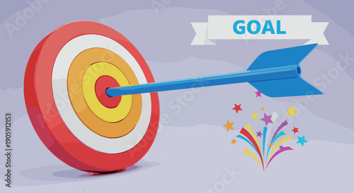 Precision Aim: Achieving Goals with a Targeted Approach, Inspiring Success and Celebrating Milestones in Business and Personal Growth (3D Render)