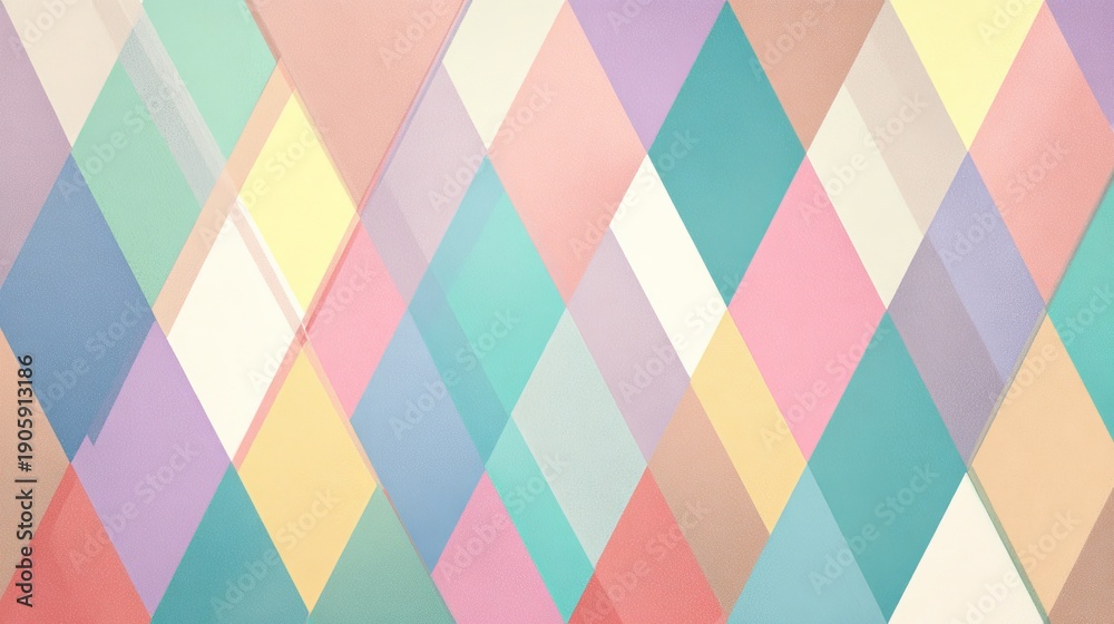 Obraz premium Geometric Pattern in Soft Pastel Tones with Vibrant Colors Creating a Modern Abstract Background