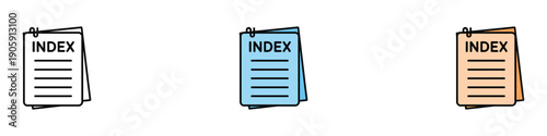 Index folder icon vector. Paperwork management and archive sorting symbol set. Vector illustration.