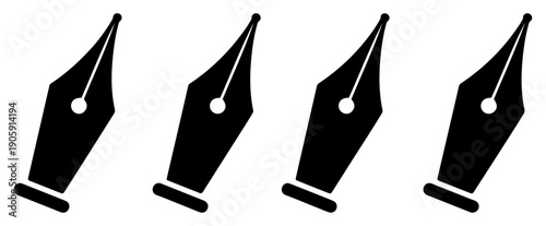 fountain pen nib icon set