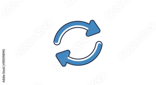 Blue Arrows Circular Swap Icon.