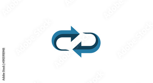 Blue Arrows Forming a Loop Symbol.