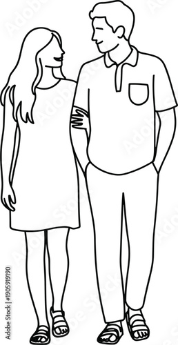 Couple walking together illustration, friendship drawing, human connection artwork, companionship sketch, lifestyle vector, people relationship art, casual stroll scene