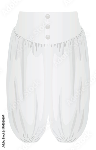 White pirate pants. vector illustration