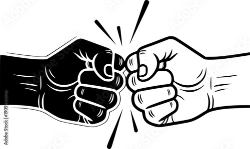 Two fists bumping, signifying agreement, respect, and successful partnership
