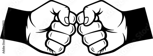 Two fists bumping, signifying agreement, respect, and successful partnership
