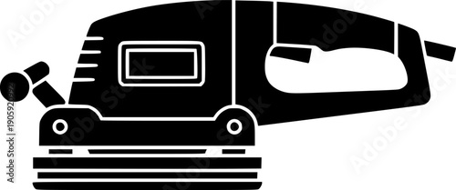 Sanding machine black icon for carpentry and construction tasks
