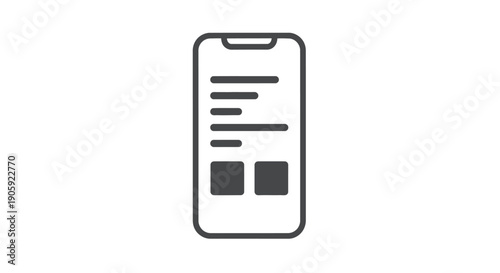 Smartphone device with screen icons.