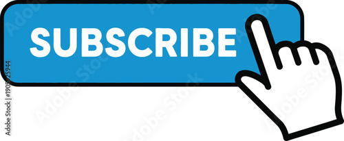 Subscribe button with hand cursor clicking