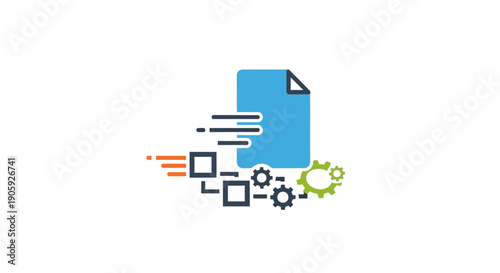 Technology icons on white background.