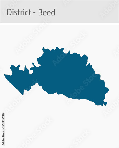 Beed_Map detailed map illustration graphic for educational reference, geographic visualization, design layouts, presentations, digital media and print