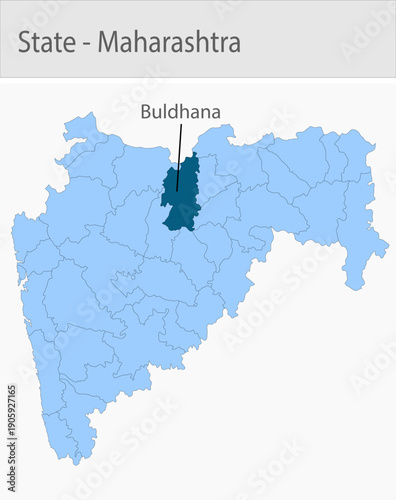 Buldhana-Maharashtra_Map detailed map illustration graphic for educational reference, geographic visualization, design layouts, presentations, digital
